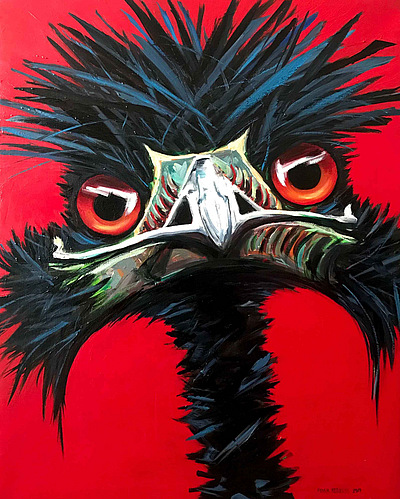 fiona hernuss kunst art walentowski strauß angry ostrich black schwarz