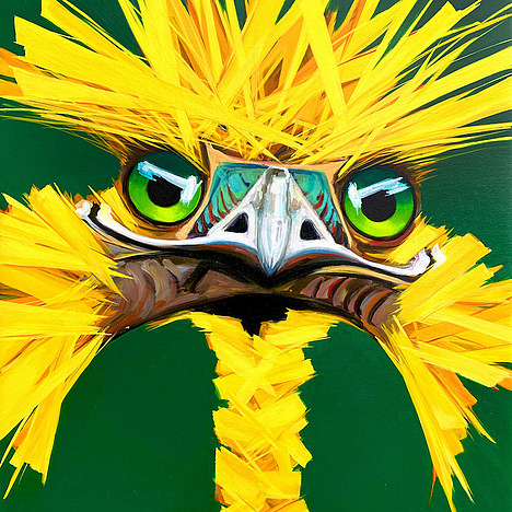 fiona hernuss kunst art walentowski strauß angry ostrich yellow gelb