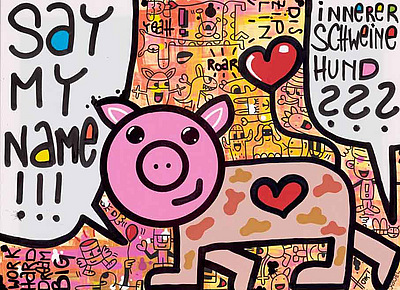 honkart juergen art kunst walentowski pig schwein