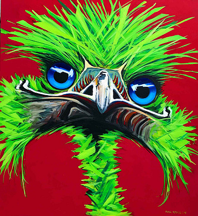 fiona hernuss kunst art walentowski strauß ostrich neon green