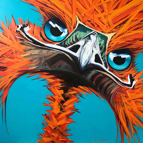 fiona hernuss kunst art walentowski strauß angry ostrich orange 
