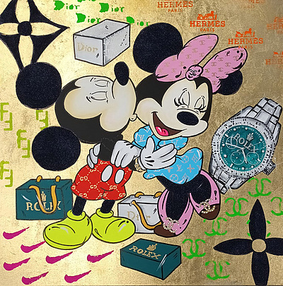 ODARKA Art - Gold Kiss - Mickey and Minnie IV