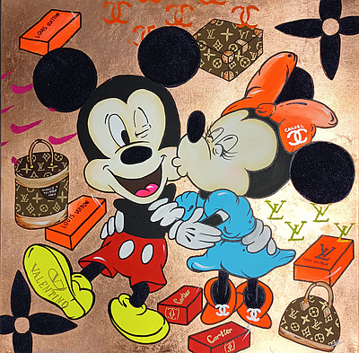 ODARKA Art - Gold Kiss - Mickey and Minnie II