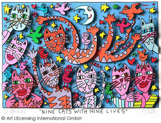 james rizzi art kunst walentowski cats katzen
