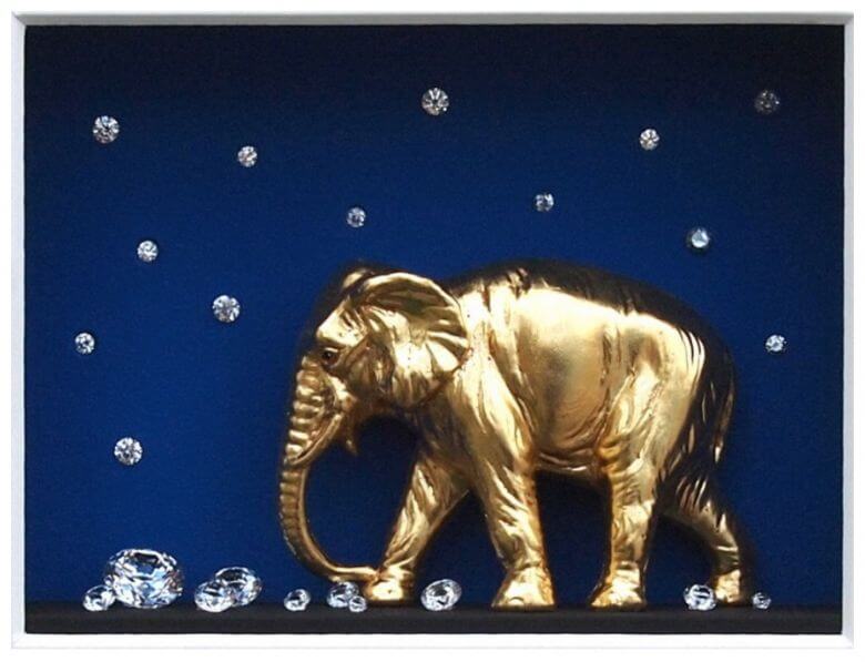 volker kühn walentowski art kunst elephant elefant gold